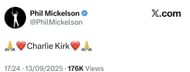 Mickelson’s tweet on X _ Source: X/@PhilMickelson